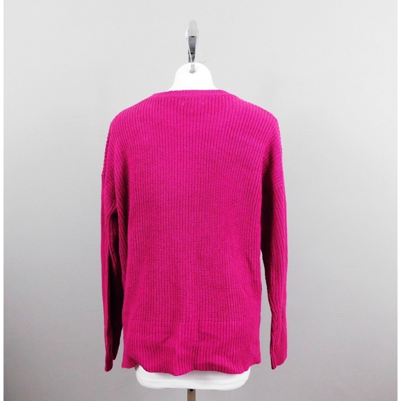 Melloday Women's Round Neck Long Sleeve Sweater, Size L, Purple, New - Picture 3 of 3
